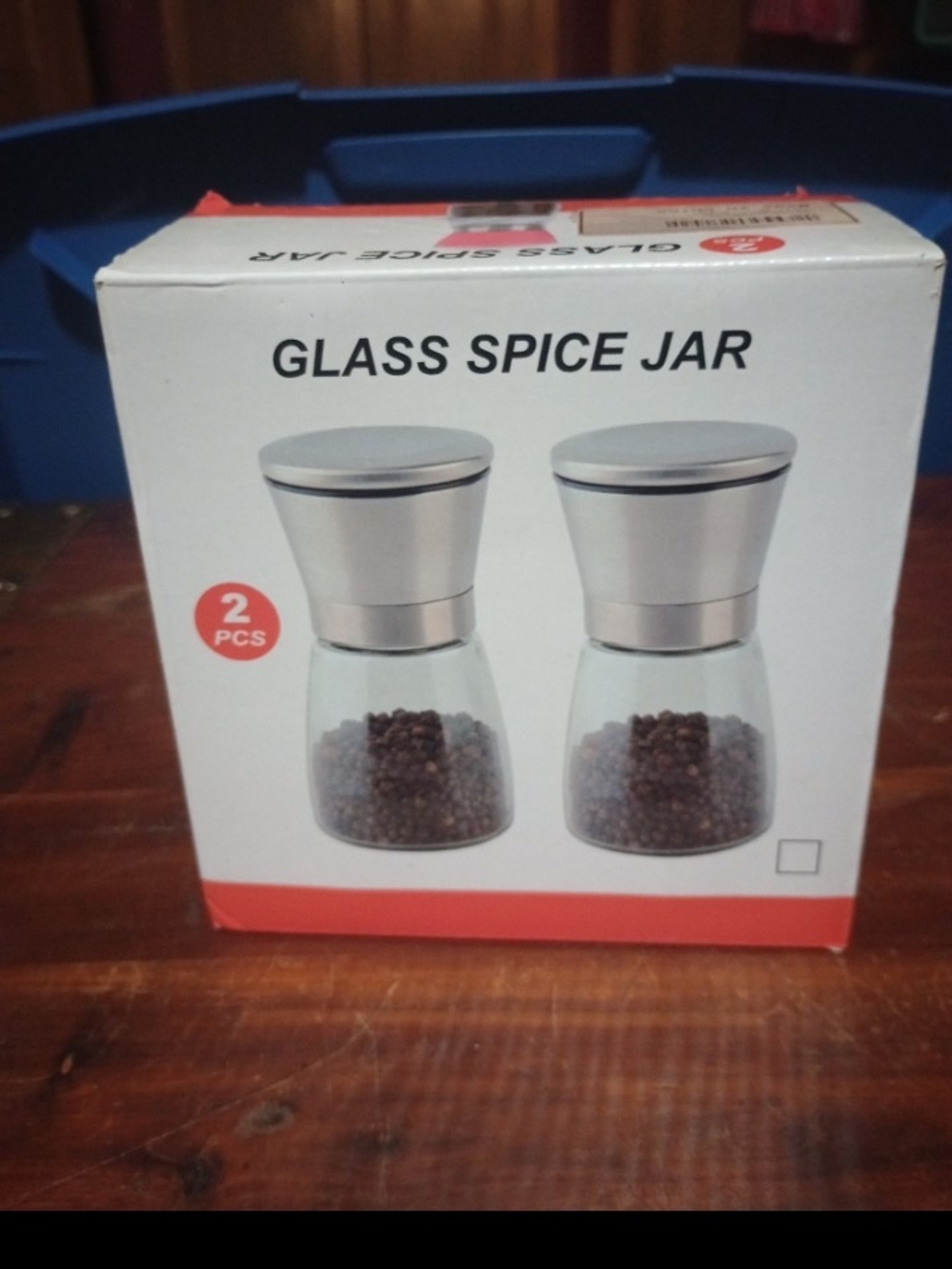 Glass Spice Jar Set - Silver and Clear - 2 Pack